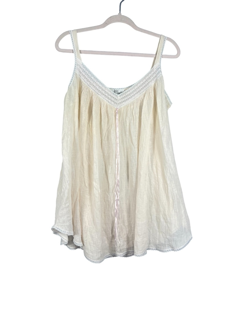 Character Vintage Romantic Gauzy Cotton Mini Dress Nightgown Large